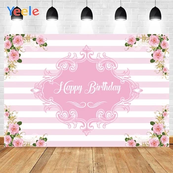 Yeele Pink Flowers Leaves And Stripes Happy Birthday Background Photophone Photography Backdrop for Decoration Customized Size
Yeele Pink Flowers Leaves And Stripes Happy Birthday Background Photophone Photography Backdrop for Decoration Customized Size