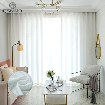 ESKIMO Solid Color Tulle Curtains for Living Room Bedroom Simple Style Sheer High Quality Window Curtains Modern Home Decor
ESKIMO Solid Color Tulle Curtains for Living Room Bedroom Simple Style Sheer High Quality Window Curtains Modern Home Decor