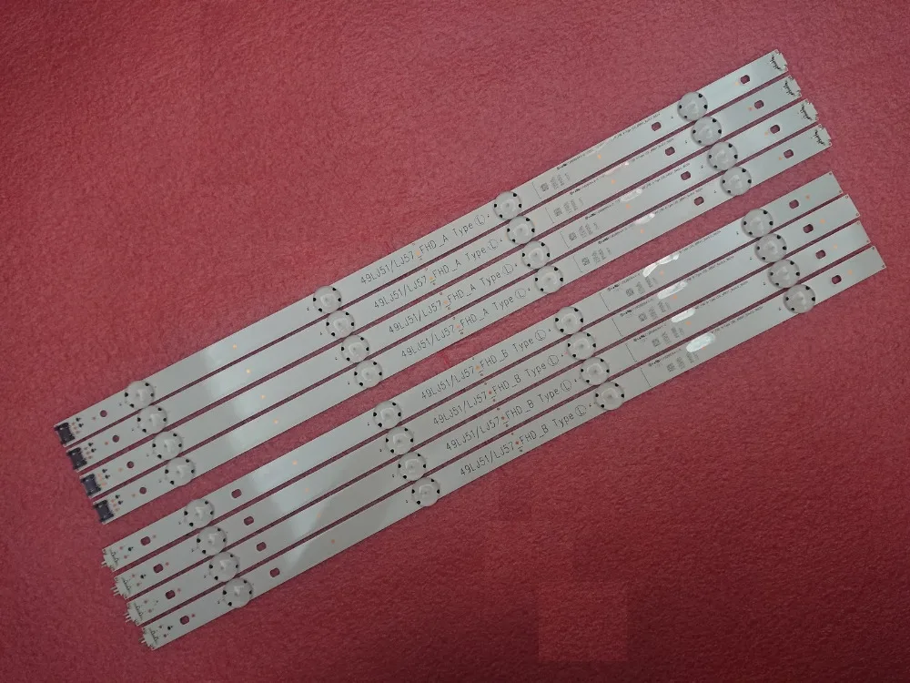 New 8pcs/set LED strip for LG 49LH590V HC490DUN 49LH5700 49LJ51/LJ57_FHD_A B Type LG innotek 17Y 49_FHD A B EAU63673013
New 8pcs/set LED strip for LG 49LH590V HC490DUN 49LH5700 49LJ51/LJ57_FHD_A B Type LG innotek 17Y 49_FHD A B EAU63673013