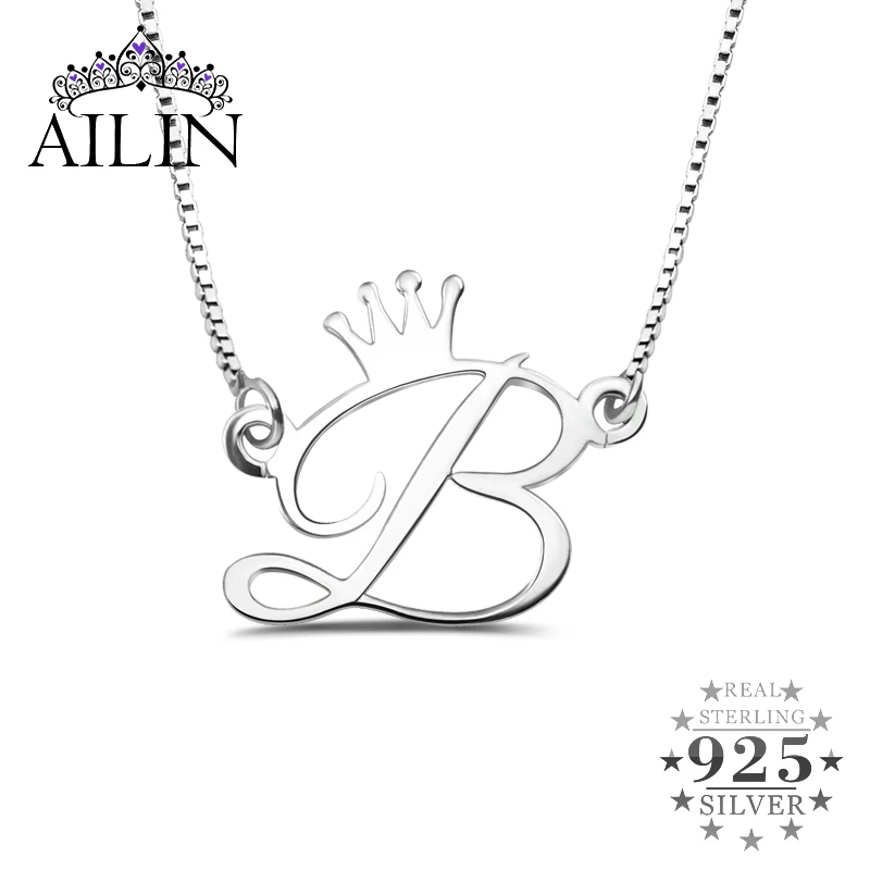 AILIN 2020 Fine Jewelry Custom Name Initial Letter Necklace Women Birthday Gifts Silver 925 Crown Pendant Necklace With Box
AILIN 2020 Fine Jewelry Custom Name Initial Letter Necklace Women Birthday Gifts Silver 925 Crown Pendant Necklace With Box