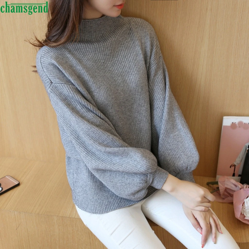 Chamsgend Women's Vertical Pattern Knitted Solid Sweater Puff Sleeve Solid Autumn Winter Loose Tops Fashion Pullovers Jerseys
Chamsgend Women's Vertical Pattern Knitted Solid Sweater Puff Sleeve Solid Autumn Winter Loose Tops Fashion Pullovers Jerseys