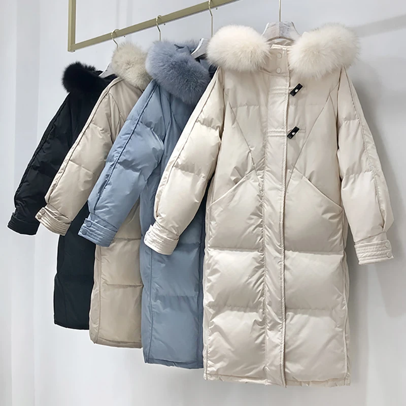 Down jacket 2020 new female mid-length real fox fur collar 90% white duck down winter hooded warm female jacket
Down jacket 2020 new female mid-length real fox fur collar 90% white duck down winter hooded warm female jacket