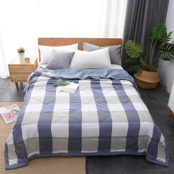 Summer Washed Cotton Air-conditioning Quilt Soft Breathable Blanket Thin Stripe Plaid Comforter Bed Cover
Summer Washed Cotton Air-conditioning Quilt Soft Breathable Blanket Thin Stripe Plaid Comforter Bed Cover