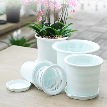Dual-Layer Flowerpot Lastics Resin Breathable Flowerpot Garden Yard Decoration Modern Simple Style Flowerpot Included Tray 
Dual-Layer Flowerpot Lastics Resin Breathable Flowerpot Garden Yard Decoration Modern Simple Style Flowerpot Included Tray
