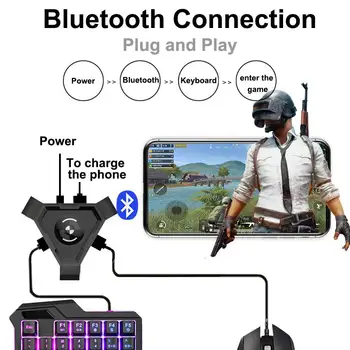 

Kuulee PUBG Mobile Gamepad Controller Gaming Keyboard Mouse Converter For Android Phone To PC Bluetooth Adapter Plug And Play