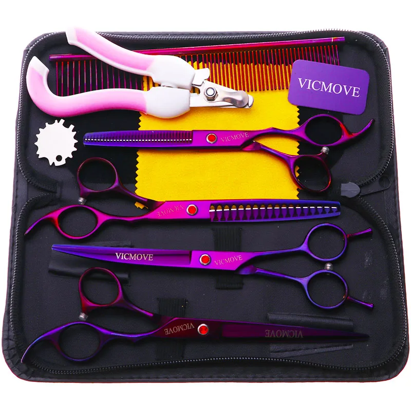 VICMOVE 7 Inch Pet Grooming Scissors Set Straight Curved Dog Cat Cutting Thinning Shears Kit Tesoura Para Hair Thinning Shears
VICMOVE 7 Inch Pet Grooming Scissors Set Straight Curved Dog Cat Cutting Thinning Shears Kit Tesoura Para Hair Thinning Shears