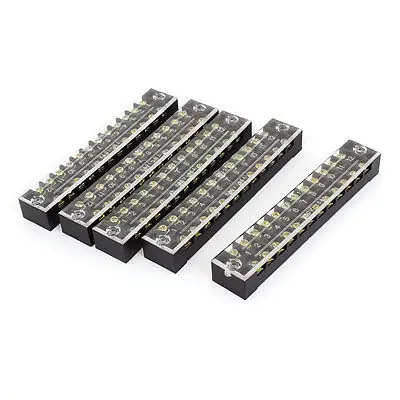 TB-1512 600V 15A 12 Position Dual Rows Covered Barrier Screw Terminal Block 5pcs
TB-1512 600V 15A 12 Position Dual Rows Covered Barrier Screw Terminal Block 5pcs