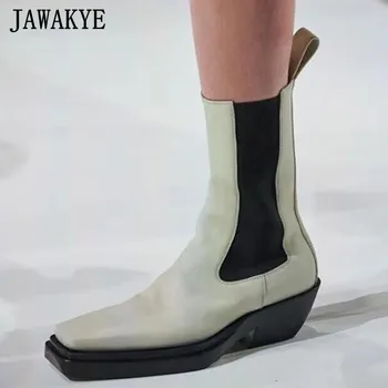 White Black Elastic Band Chelsea Boots Designer Square Toe Ankle Boots Women Short boots Winter Cowboy Knight boots Woman
White Black Elastic Band Chelsea Boots Designer Square Toe Ankle Boots Women Short boots Winter Cowboy Knight boots Woman