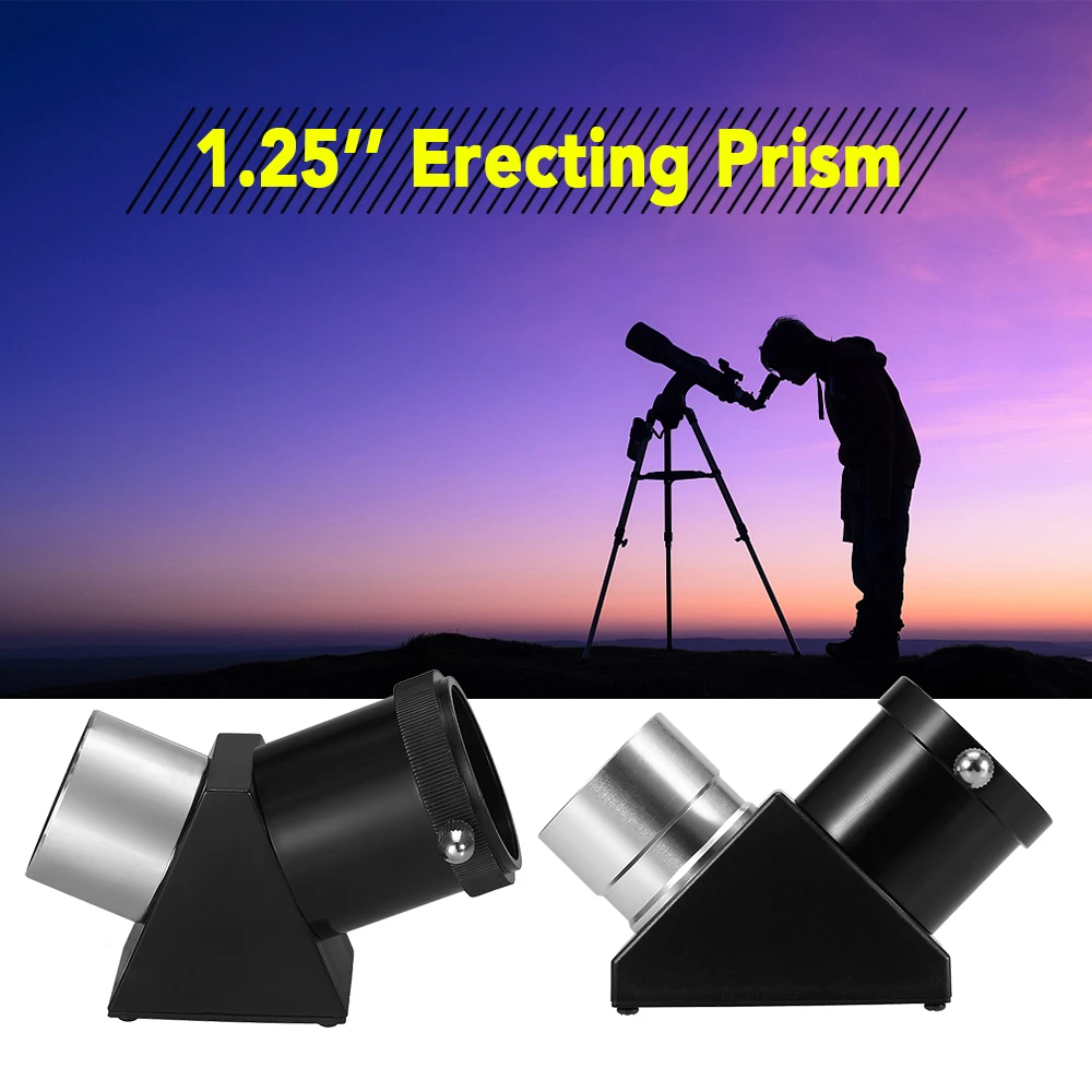 Hot New 45 / 90 Degree Astronomical Telescope Eyepiece Diagonal Erecting Prism 1.25IN Mirror for Refractor Cassegrain Hunting Te
Hot New 45 / 90 Degree Astronomical Telescope Eyepiece Diagonal Erecting Prism 1.25IN Mirror for Refractor Cassegrain Hunting Te