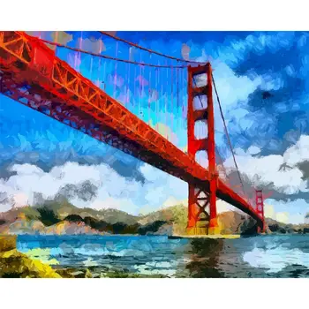 RUOPOTY Painting By Numbers Beautiful DIY San Francisco Golden Bridge Oil Paint Acrylic Landscape Coloring For Home Decor Art
RUOPOTY Painting By Numbers Beautiful DIY San Francisco Golden Bridge Oil Paint Acrylic Landscape Coloring For Home Decor Art