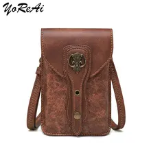 

YoReAi Woman Messenger Punk Bag Mini Shoulder Bags Diagonal Multi-Function Mobile Phone Purse Locomotive Outdoor Earphone Pouch