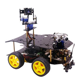 Robot Kit for Raspberry Pi 4B / 3B + with HD Camera, Programmable Smart Robotics Truck with 4WD(for Raspberry Pi Not Include)
Robot Kit for Raspberry Pi 4B / 3B + with HD Camera, Programmable Smart Robotics Truck with 4WD(for Raspberry Pi Not Include)