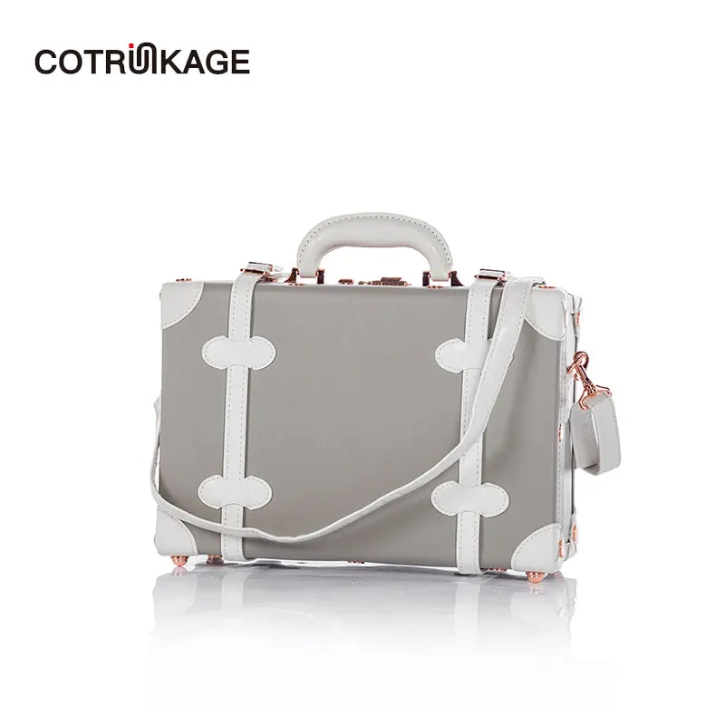 COTRUNKAGE 13 Inch Women Handbag Pu Leather Carry On Suitcase Cosmetic Case for Girls Decorative Box with Straps - Light Grey
COTRUNKAGE 13 Inch Women Handbag Pu Leather Carry On Suitcase Cosmetic Case for Girls Decorative Box with Straps - Light Grey