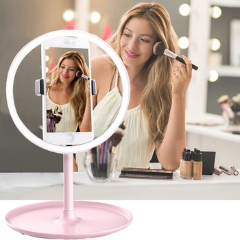 Portable LED Vanity Mirror with Light 3 Color Adjustable Brightness Makeup Mirror Rotary Desk Stand Mirrors with Storage Base
Portable LED Vanity Mirror with Light 3 Color Adjustable Brightness Makeup Mirror Rotary Desk Stand Mirrors with Storage Base