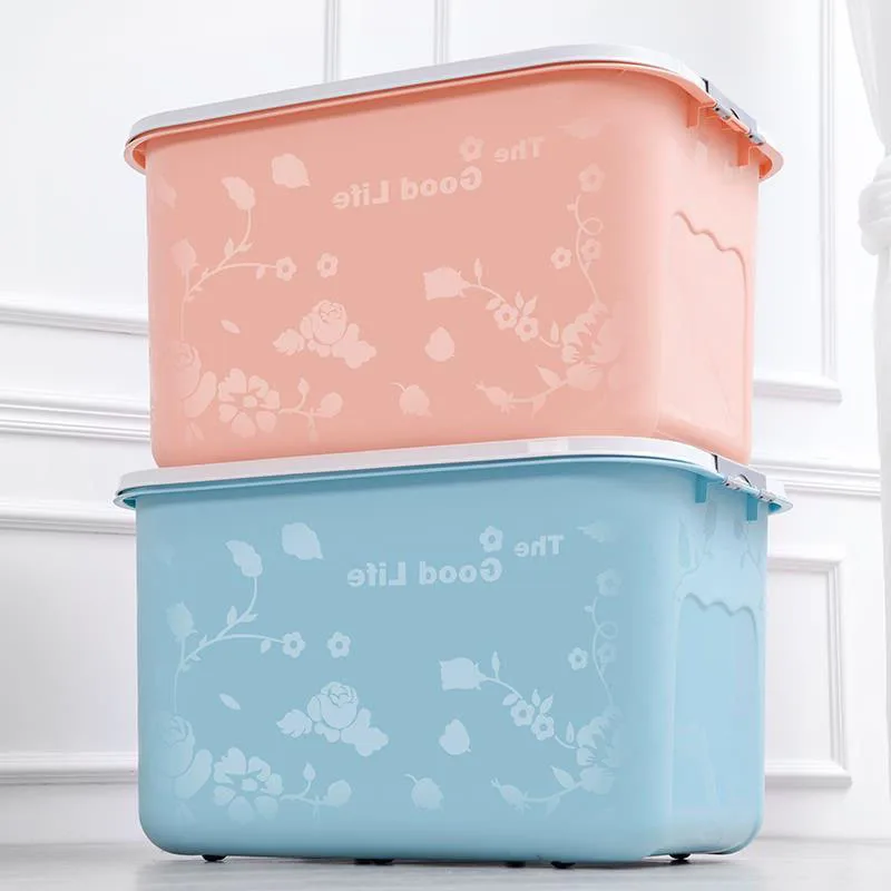 Home Storage Box Plastic Household Clothes Quilt Finishing Box Toy Storage Box Sub-Extra Large Storage Box