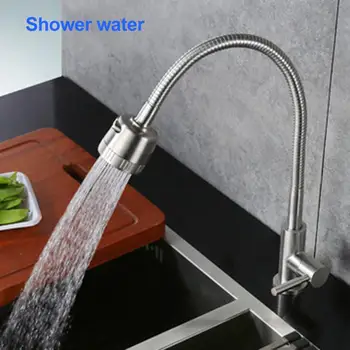 

360° Rotatable Kitchen Faucet 2 Spray Settings Single Handle Flexible Neck for Laundry Room Garden Kitchen Faucets Tap