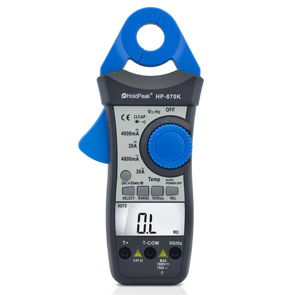 HoldPeak Digital Clamp Meter HP-870K 4000 Auto Range DC AC Multimeter True RMS Frequency Backlight Diode Test Date Hold Function
HoldPeak Digital Clamp Meter HP-870K 4000 Auto Range DC AC Multimeter True RMS Frequency Backlight Diode Test Date Hold Function