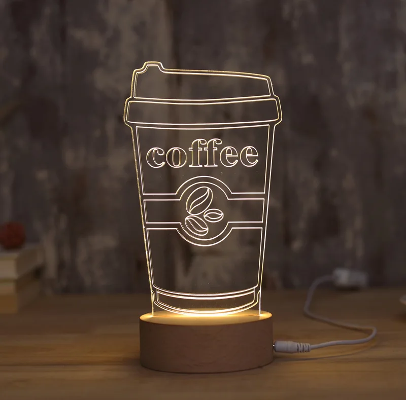 Manufacturers Direct Selling Creative LED Desk Lamp Coffee Cup Bedside Lamp Acrylic Bedroom 3D Night Lamp Holiday Gift 
Manufacturers Direct Selling Creative LED Desk Lamp Coffee Cup Bedside Lamp Acrylic Bedroom 3D Night Lamp Holiday Gift