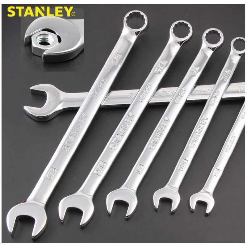 Stanley professional combination imperial spanner 1/4 5/16 3/8 7/16 1/2 9/16 5/8 11/16 3/4 13/16 7/8 15/16 1 inch wrench combo |
