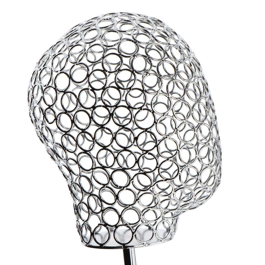 Adjustable Height Metal Mannequin Head Hat Caps Stand Display Rack Hair Wigs Holder Silver Adjustable Height Metal Mannequin Head Hat Caps Stand Display Rack Hair Wigs Holder Silver