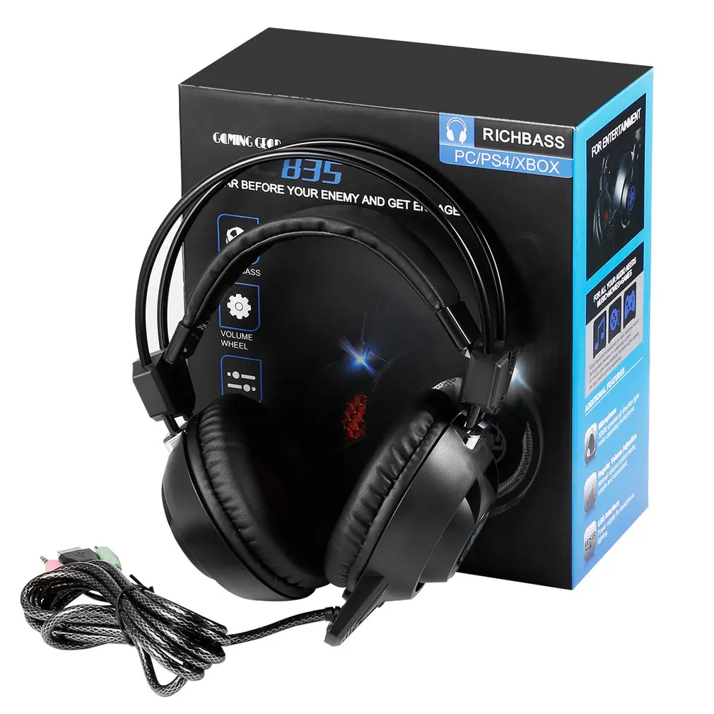USB LED Game Light Headphone Noise Isolating Over-Ear wired Gaming Headset with Mic for PC/Laptop Gamer
USB LED Game Light Headphone Noise Isolating Over-Ear wired Gaming Headset with Mic for PC/Laptop Gamer