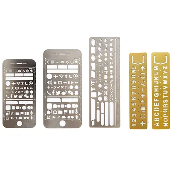 5PCS 5 Style Portable Metal Multi Functional Drawing Template Ruler Painting Stencils for Agenda Planner Journal Scrapbook Diary
5PCS 5 Style Portable Metal Multi Functional Drawing Template Ruler Painting Stencils for Agenda Planner Journal Scrapbook Diary