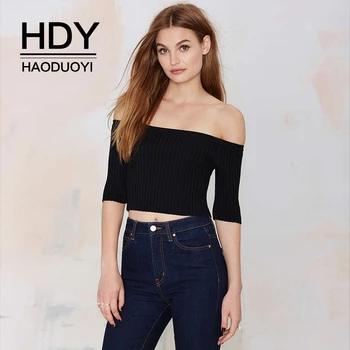 HDY Haoduoyi Personality Temperament Sweet Sexy Word Collar Strapless Short Paragraph Navel Five-point Sleeves Fashion Sweater
HDY Haoduoyi Personality Temperament Sweet Sexy Word Collar Strapless Short Paragraph Navel Five-point Sleeves Fashion Sweater