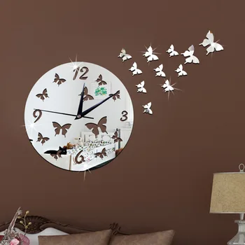 Butterfly personality mirror wall clock household mirror wall sticker acrylic mirror stereo wall Watch 
Butterfly personality mirror wall clock household mirror wall sticker acrylic mirror stereo wall Watch