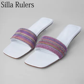 Runway Bling Rhinestone Square Toe One Strap Slippers Woman Peep Toe Cat Heels Mules Woman 2020 New Summer Gladiator Shoes Woman
Runway Bling Rhinestone Square Toe One Strap Slippers Woman Peep Toe Cat Heels Mules Woman 2020 New Summer Gladiator Shoes Woman