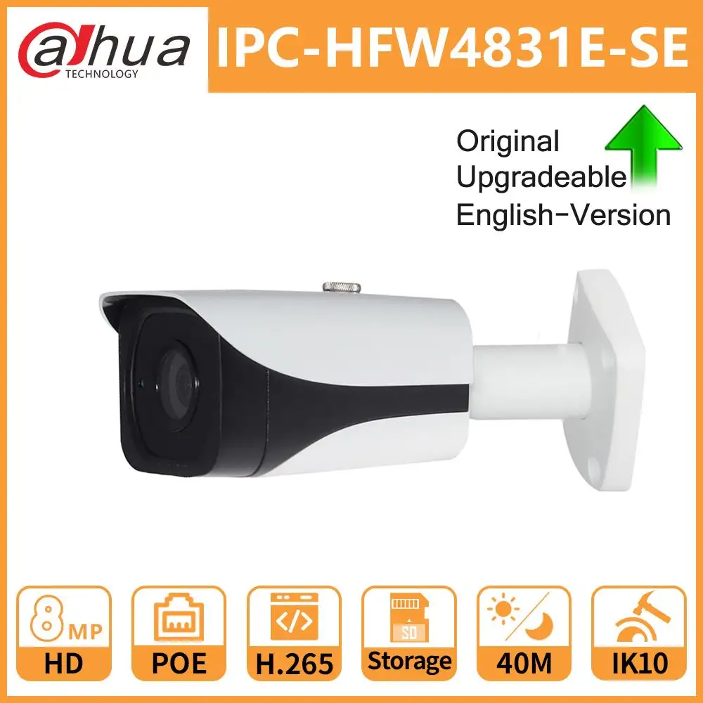 Dahua оригинальная IPC-HFW4831E-SE 8MP IP Камера уличная WDR IR Bullet 4K 40M слот карты Micro SD H.265 IP67 POE