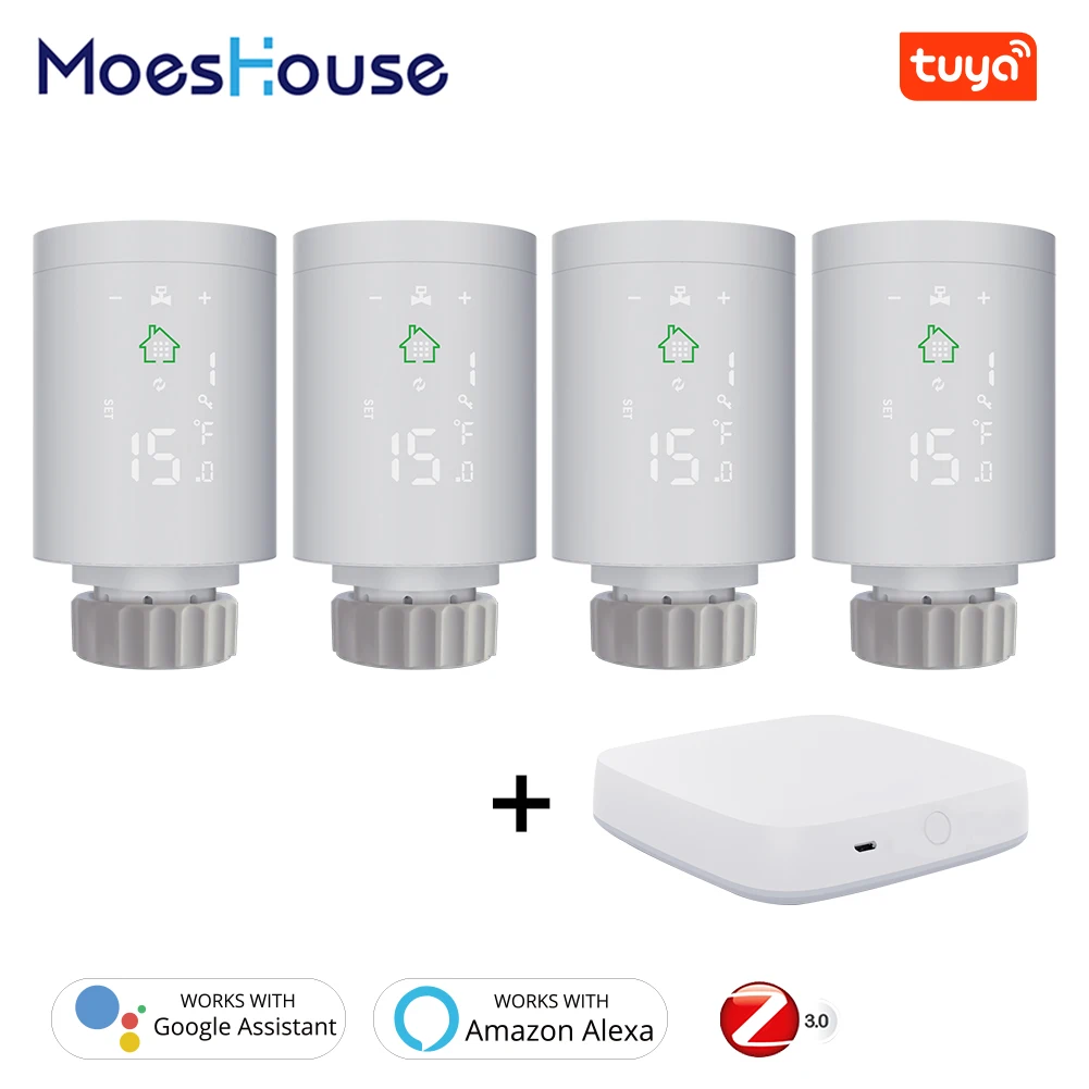 Tuya ZigBee3.0 Smart Radiator Actuator Programmable Thermostatic Radiator Valve Temperature Controller Voice Control via Alexa
Tuya ZigBee3.0 Smart Radiator Actuator Programmable Thermostatic Radiator Valve Temperature Controller Voice Control via Alexa