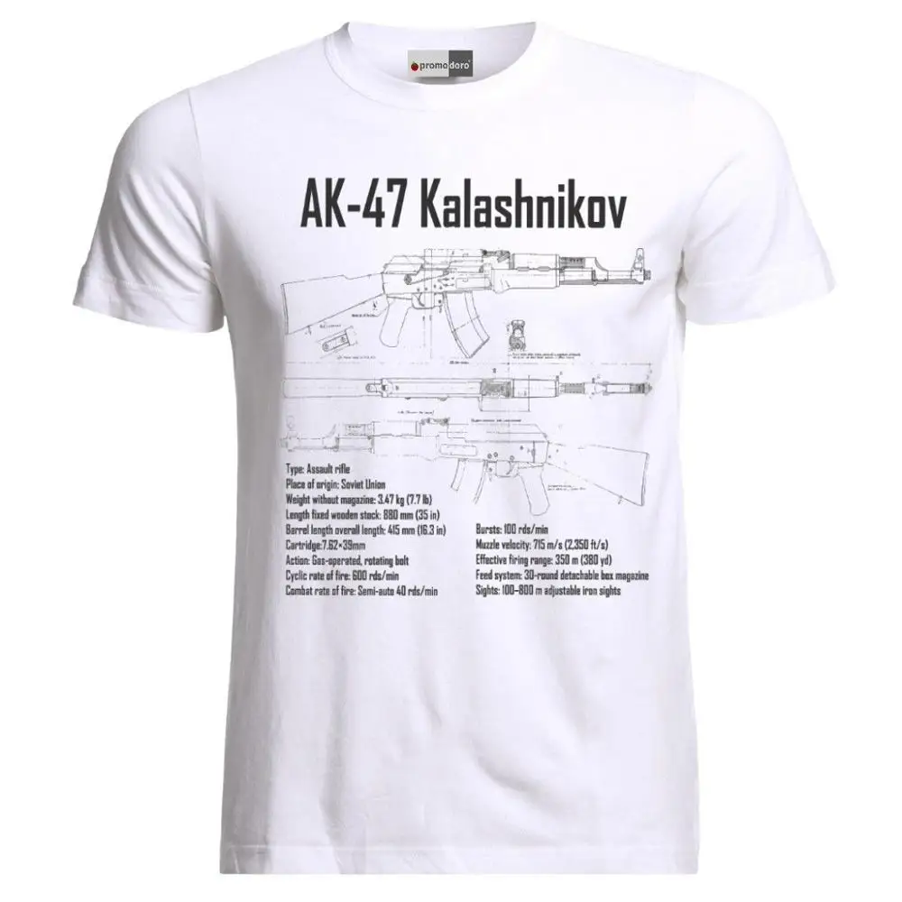 

Men'S T Shirt 2019 Newest Ak 47 Kalashnikov Blueprint Ussr Russia Russland Soviet Union T Shirt Tee Shirt Design