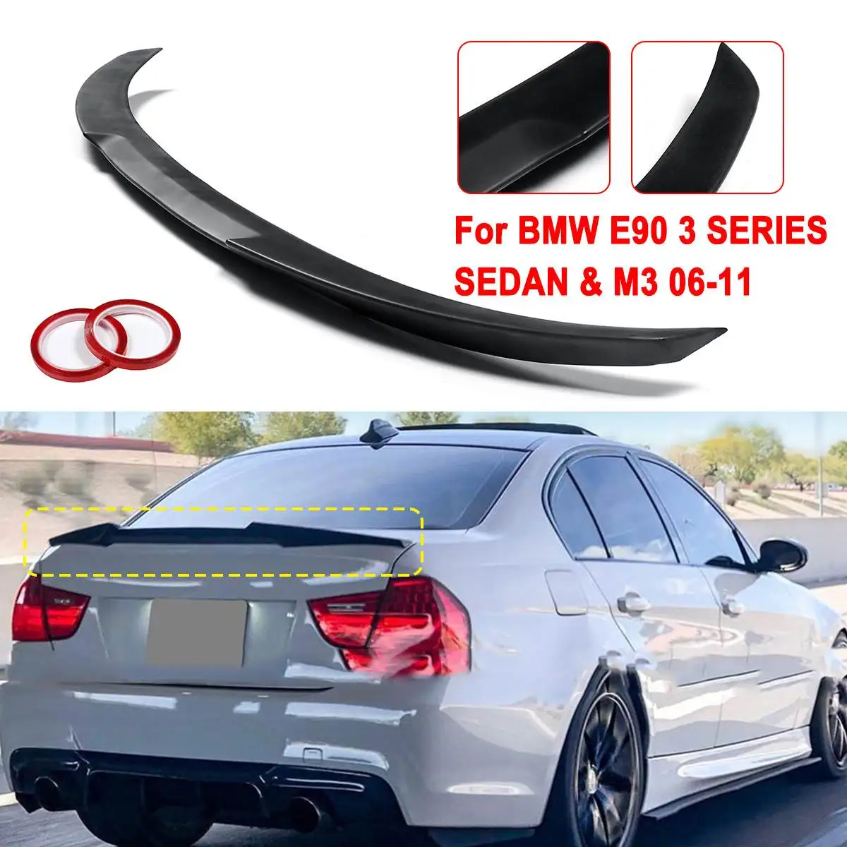 Matte /Glossy Black/carbon fiber Style ABS trunk spoiler Wing M4-STYLE FOR 2006-2011 For BMW E90 3 SERIES SEDAN & M3 2008-2012
Matte /Glossy Black/carbon fiber Style ABS trunk spoiler Wing M4-STYLE FOR 2006-2011 For BMW E90 3 SERIES SEDAN & M3 2008-2012