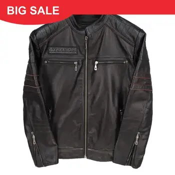 2020 Men Black Skull Embroidery Leather Motorcycle Jacket Real Thick Cowhide Slim Fit XXXXL Russian Leather Coat FREE SHIPPING
2020 Men Black Skull Embroidery Leather Motorcycle Jacket Real Thick Cowhide Slim Fit XXXXL Russian Leather Coat FREE SHIPPING