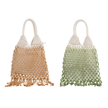 1 Pcs Handmade Cotton Woven Women Handbags and Purses Hollow Rope Tassel Beach Female Net Straw Tote Evening Clutch Bags ,Brown
1 Pcs Handmade Cotton Woven Women Handbags and Purses Hollow Rope Tassel Beach Female Net Straw Tote Evening Clutch Bags ,Brown