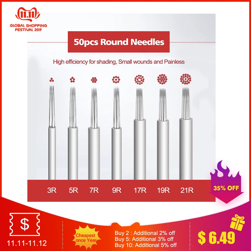 Biomaser 7 Size Permanent Makeup Eyebrow Tattoo Bevel Round Needles Microblading Needle 3D Eyebrow Embroidery Round Needle
Biomaser 7 Size Permanent Makeup Eyebrow Tattoo Bevel Round Needles Microblading Needle 3D Eyebrow Embroidery Round Needle