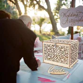 Hollow Design DIY Wedding Card Box With Card Sign Gift Card Holder For Reception Baby Shower Wedding Anniversary
Hollow Design DIY Wedding Card Box With Card Sign Gift Card Holder For Reception Baby Shower Wedding Anniversary