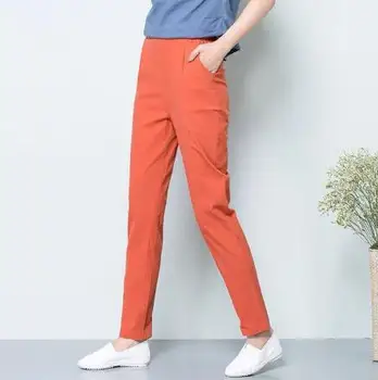 Fashion Summer Women Pencil Pants Elastic Waist Cotton Linen Ankle Length Trousers
Fashion Summer Women Pencil Pants Elastic Waist Cotton Linen Ankle Length Trousers