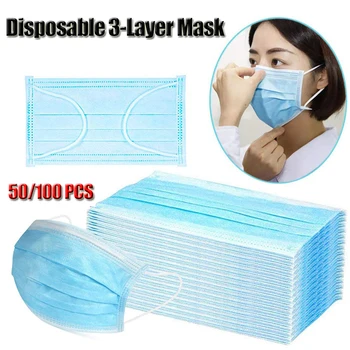 50Pcs Dust Anti flu Protector Face Masks 3-layer Disposable Masks Outdoor Protective Masks D30
50Pcs Dust Anti flu Protector Face Masks 3-layer Disposable Masks Outdoor Protective Masks D30