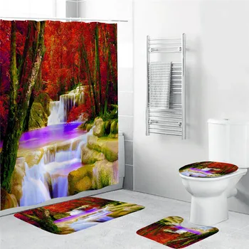 Natural Scenery Shower Curtains Waterfall Green Meadow Flower Spring Landscape Bathroom Decor Waterproof Cloth Curtain Set Cheap
Natural Scenery Shower Curtains Waterfall Green Meadow Flower Spring Landscape Bathroom Decor Waterproof Cloth Curtain Set Cheap