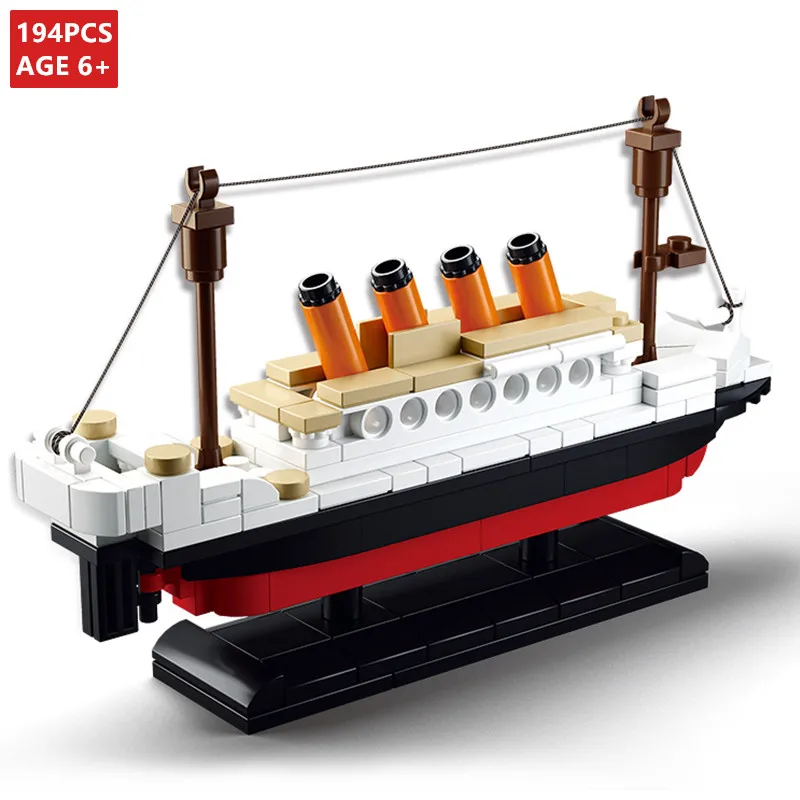 194Pcs City RMS Titanic Ship Boat Model Building Blocks Sets Figures LegoINGLs Technic Kids Friends DIY Bricks Toys for Children
194Pcs City RMS Titanic Ship Boat Model Building Blocks Sets Figures LegoINGLs Technic Kids Friends DIY Bricks Toys for Children