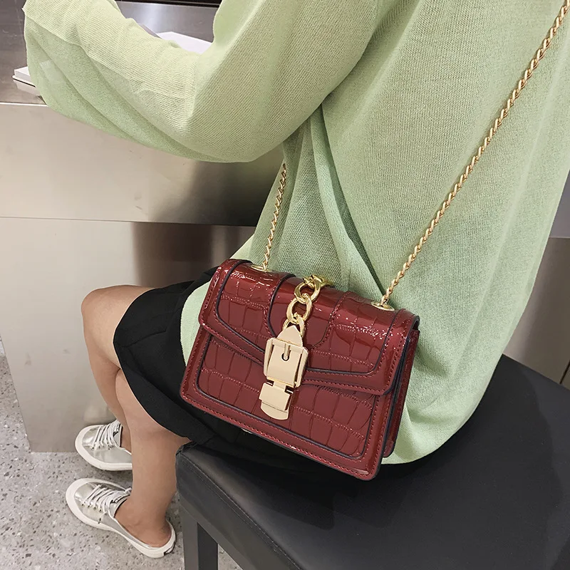 New Arrival-Style Crossbody Bag Crocodile Pattern Square Sling Bag Patent Leather Mini Chain Bag Women's Korean-style Summer WOM
New Arrival-Style Crossbody Bag Crocodile Pattern Square Sling Bag Patent Leather Mini Chain Bag Women's Korean-style Summer WOM