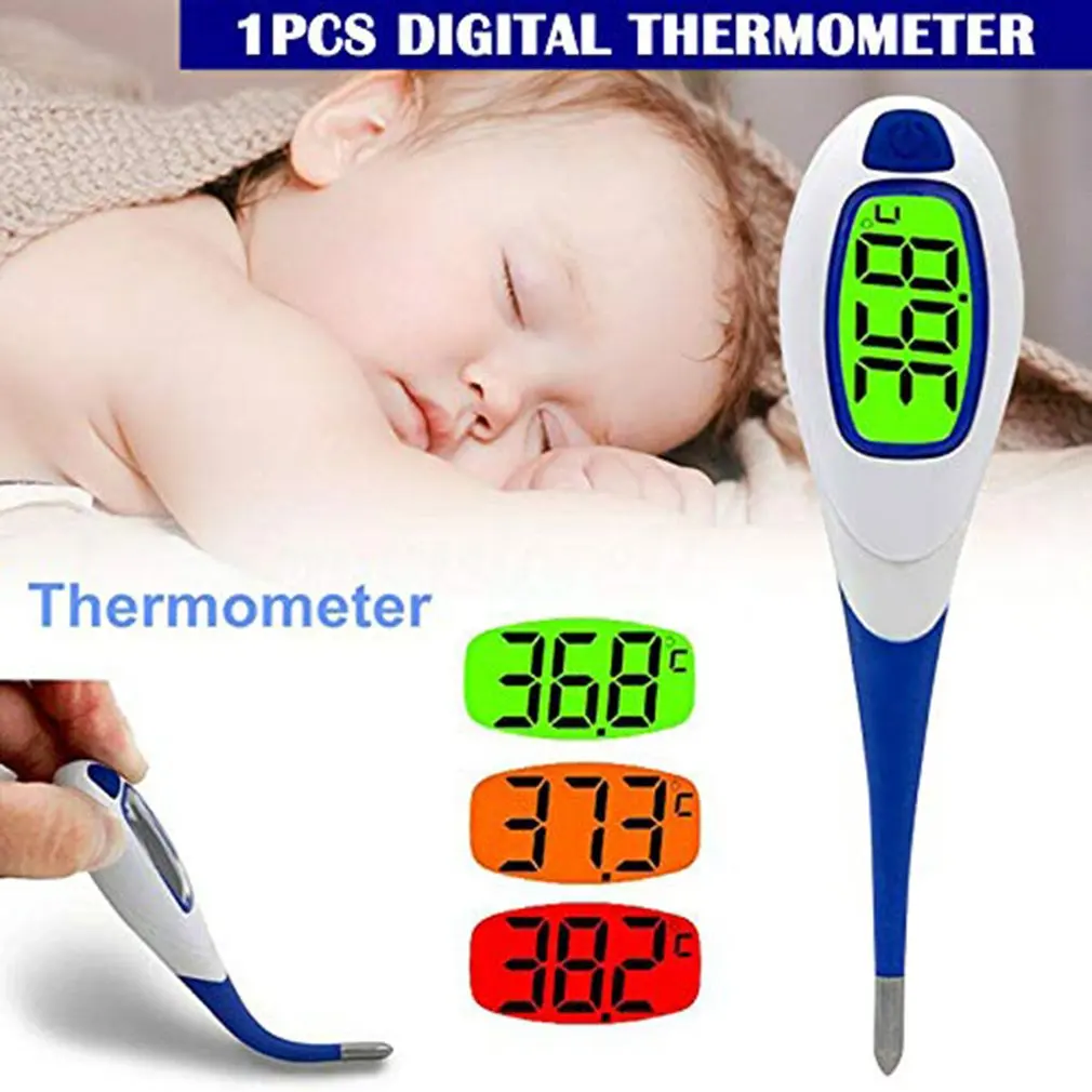 Digital Lcd Large Screen Display Thermometer Flexible Tip / Oral Mouth Underarm For Kids Adult Portable 1Pcs
Digital Lcd Large Screen Display Thermometer Flexible Tip / Oral Mouth Underarm For Kids Adult Portable 1Pcs