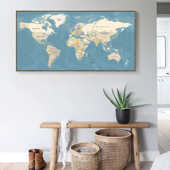 World Map Decorative Picture Canvas Vintage Poster Nordic Wall Art Print Large Size Painting Modern Study Office Room Decoration
World Map Decorative Picture Canvas Vintage Poster Nordic Wall Art Print Large Size Painting Modern Study Office Room Decoration