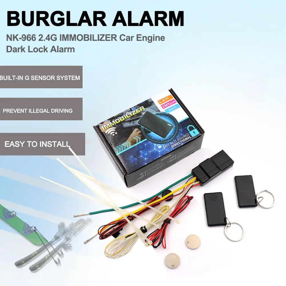 Universal Auto Car Alarm Car Engine Lock with Anti-hijacking and ON / OFF Function 2.4G IMMOBILIZER Car Engine Dark Lock Alarm
Universal Auto Car Alarm Car Engine Lock with Anti-hijacking and ON / OFF Function 2.4G IMMOBILIZER Car Engine Dark Lock Alarm