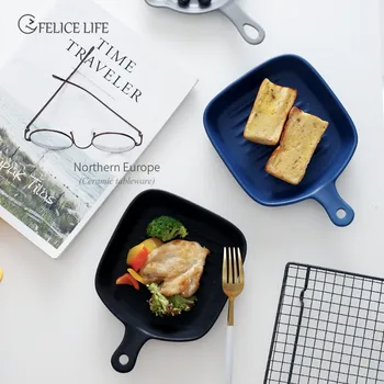 Solid Handle Ceramic Plate Round Square Irregular Glaze Porcelain Baking Plate Western Steak Tray Dessert Dishes Plate New
Solid Handle Ceramic Plate Round Square Irregular Glaze Porcelain Baking Plate Western Steak Tray Dessert Dishes Plate New