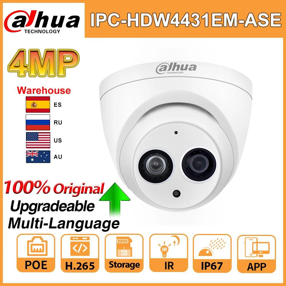Оригинальная ip-камера Dahua IPC-HDW4431EM-ASE 4 МП с PoE микрофоном Micro SD картой ночного