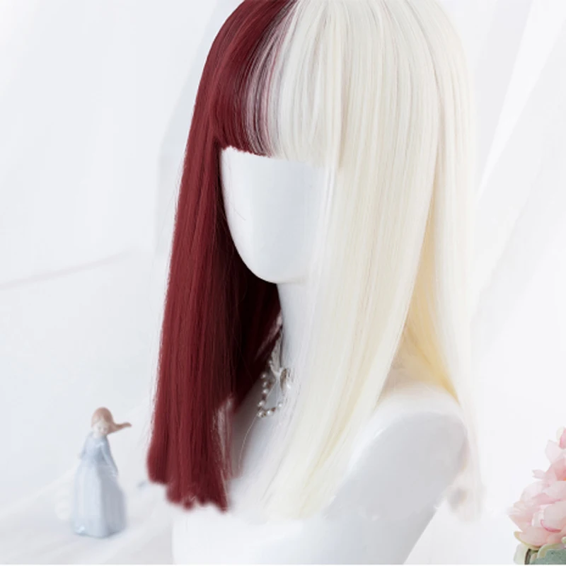 Daily Lovely Girl Lolita Cosplay Wigs High-temperature Fiber Synthetic Hair Red White Long Straight/Curly Hair+ free wig net
Daily Lovely Girl Lolita Cosplay Wigs High-temperature Fiber Synthetic Hair Red White Long Straight/Curly Hair+ free wig net