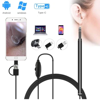 Medical In Ear Cleaning Endoscope Visual Ear Spoon Health Care Cleaning Tool for Nose Ear Picker USB HD Camera 5.5mm Android PC 
Medical In Ear Cleaning Endoscope Visual Ear Spoon Health Care Cleaning Tool for Nose Ear Picker USB HD Camera 5.5mm Android PC