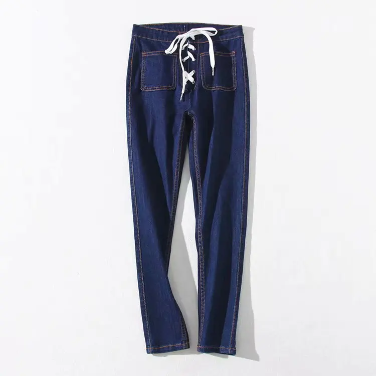 19 Spring New Products European And American Style Bandage Cloth Design Elasticity Open Wire Jeans Women's Slim Fit Slimming Cap
19 Spring New Products European And American Style Bandage Cloth Design Elasticity Open Wire Jeans Women's Slim Fit Slimming Cap